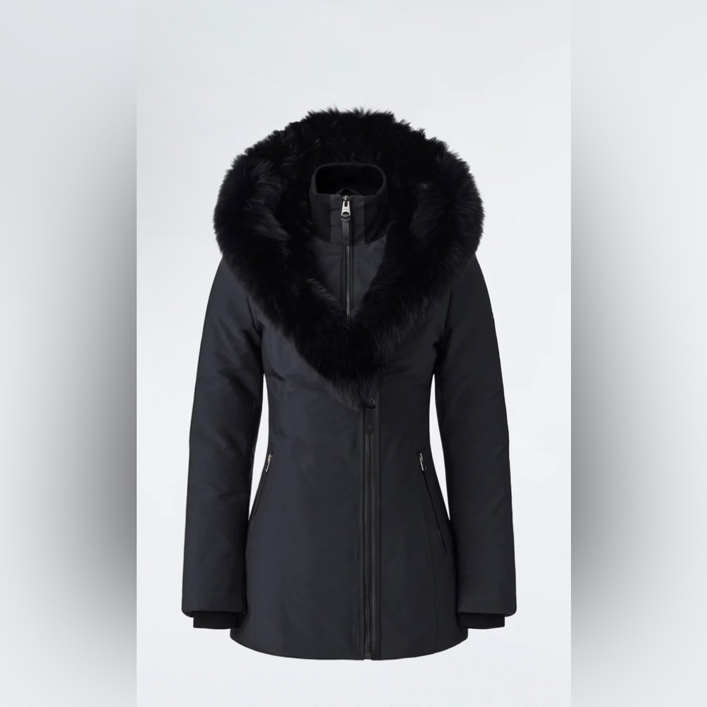 Mackage AKIVA down coat with blue fox fur trimmed hood Price Non-Negotiable